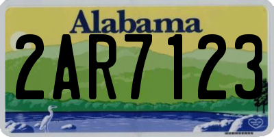 AL license plate 2AR7123