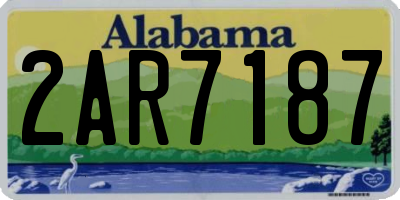 AL license plate 2AR7187