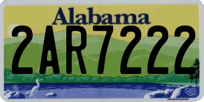 AL license plate 2AR7222