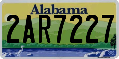 AL license plate 2AR7227