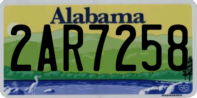AL license plate 2AR7258