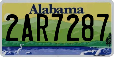 AL license plate 2AR7287
