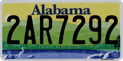 AL license plate 2AR7292