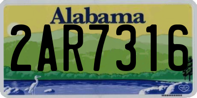 AL license plate 2AR7316