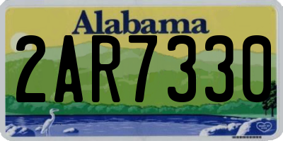 AL license plate 2AR7330