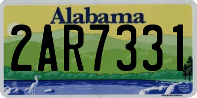 AL license plate 2AR7331