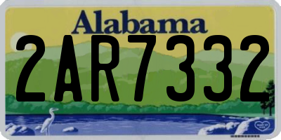 AL license plate 2AR7332