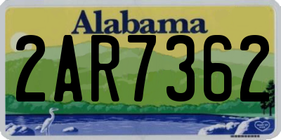AL license plate 2AR7362