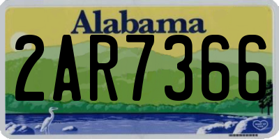 AL license plate 2AR7366