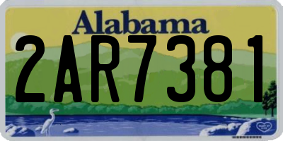 AL license plate 2AR7381