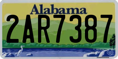 AL license plate 2AR7387