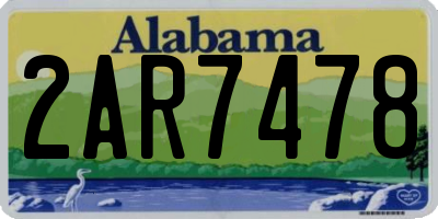 AL license plate 2AR7478