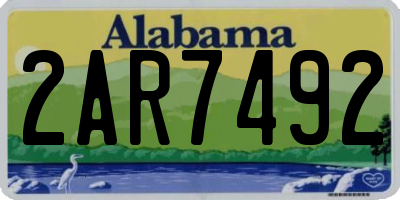 AL license plate 2AR7492