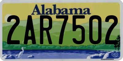 AL license plate 2AR7502