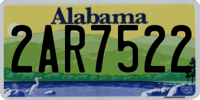 AL license plate 2AR7522