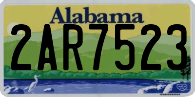 AL license plate 2AR7523
