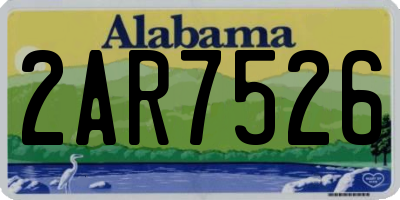 AL license plate 2AR7526