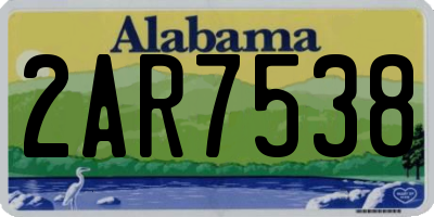 AL license plate 2AR7538