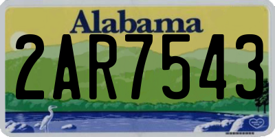 AL license plate 2AR7543