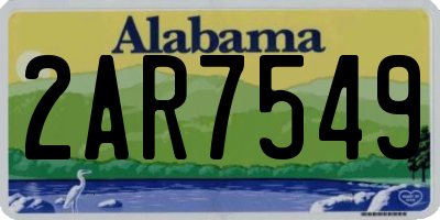 AL license plate 2AR7549