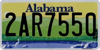AL license plate 2AR7550