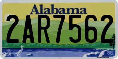 AL license plate 2AR7562