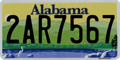 AL license plate 2AR7567