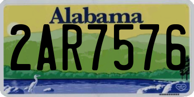 AL license plate 2AR7576