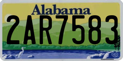 AL license plate 2AR7583