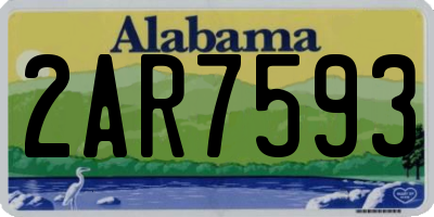 AL license plate 2AR7593
