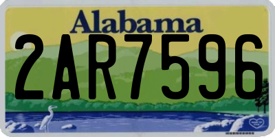 AL license plate 2AR7596