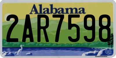 AL license plate 2AR7598