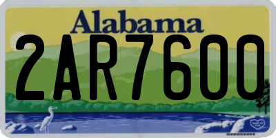 AL license plate 2AR7600