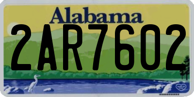 AL license plate 2AR7602