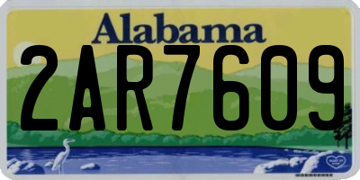 AL license plate 2AR7609