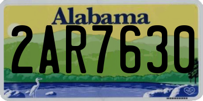 AL license plate 2AR7630