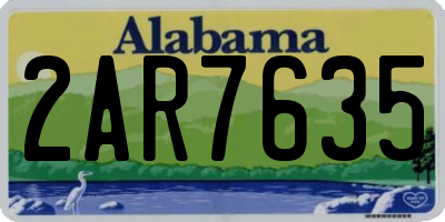 AL license plate 2AR7635