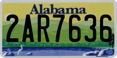 AL license plate 2AR7636