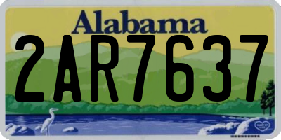 AL license plate 2AR7637