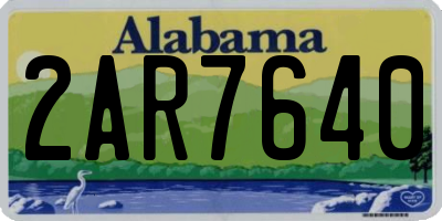 AL license plate 2AR7640
