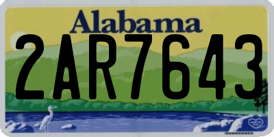 AL license plate 2AR7643