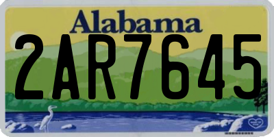 AL license plate 2AR7645