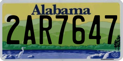 AL license plate 2AR7647
