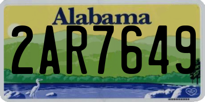 AL license plate 2AR7649