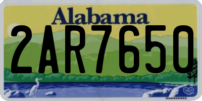 AL license plate 2AR7650
