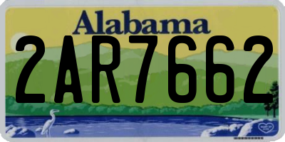 AL license plate 2AR7662