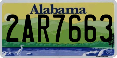 AL license plate 2AR7663
