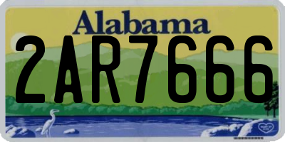 AL license plate 2AR7666