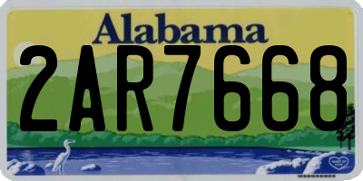 AL license plate 2AR7668