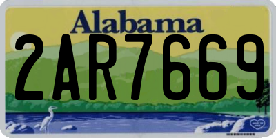AL license plate 2AR7669
